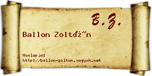 Ballon Zoltán névjegykártya