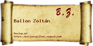 Ballon Zoltán névjegykártya