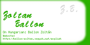 zoltan ballon business card
